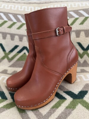 Swedish Hasbeens New Jodhpur Boots in Cognac Leather Size 39