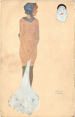 PC KIRCHNER, ARTIST SIGNED, LES PÉCHÉS, L'ENVIE, ART NOUVEAU, P 3-4 (b48440)