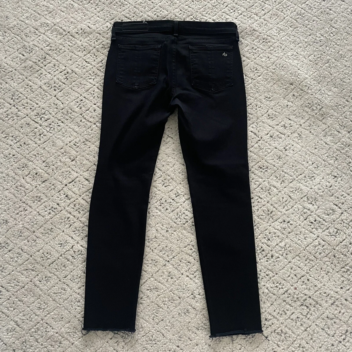 Rag and bone raw hem ankle skinny jeans best sale black