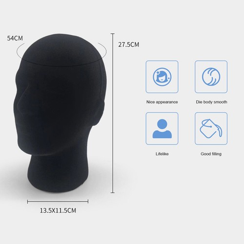 Practical Model Hat Wig Glasses Male Foam Mannequin Head Display Stand Rack - Picture 12 of 12