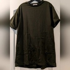 EUC Zara Trafaluc Olive Green T-Shirt Dress Size S