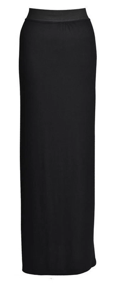 Womens Plain Gypsy Skirt Ladies Jersey Bodycon Summer Maxi Dress UK 8-26 - Image 2 of 4