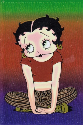 JUEGO DE TARJETAS DE INSERCIÓN DE CROMO BETTY BOOP SERIE 2 1997 KROME DE GRAN TAMAÑO OS-1 A OS-5 - Imagen 3 de 6