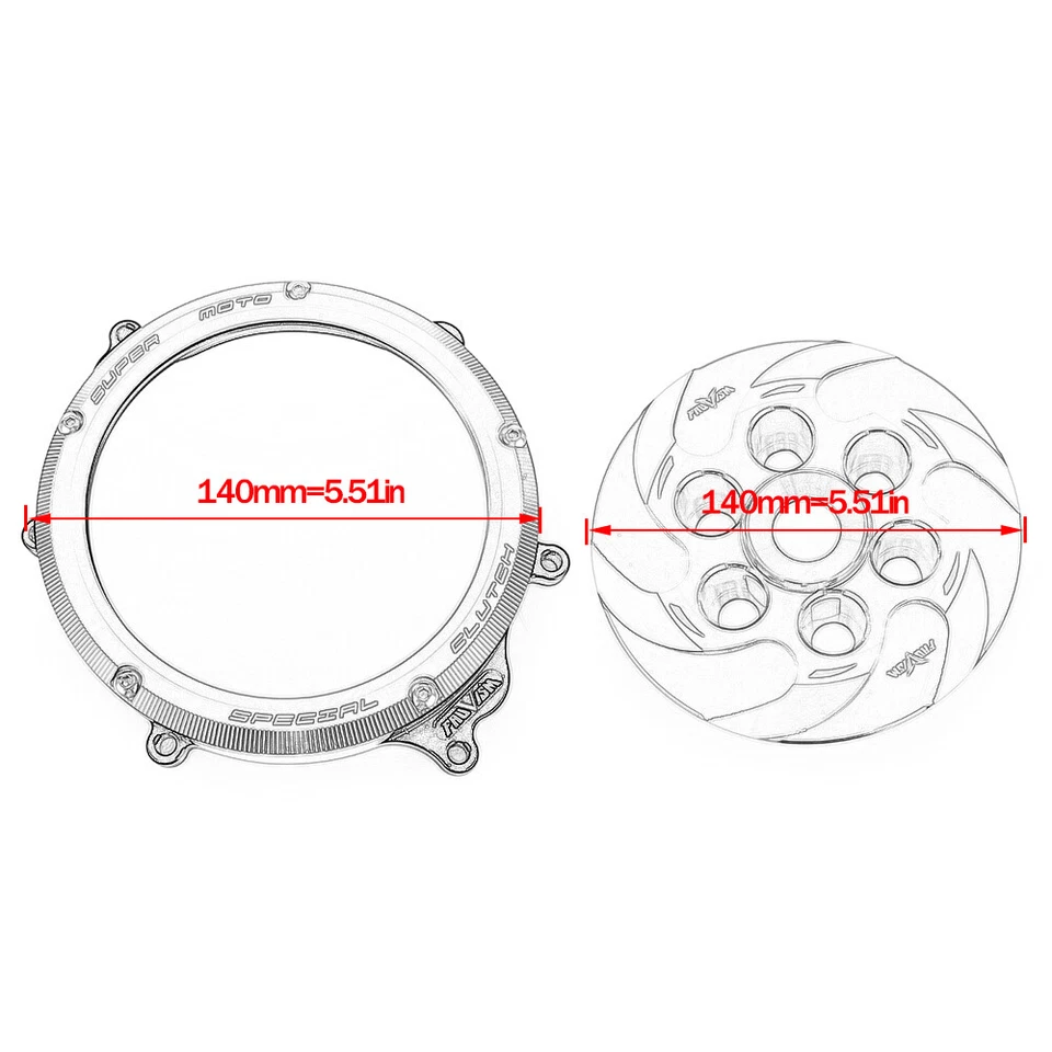 For Suzuki DRZ400SM 2005-2020 DRZ400 Engine Clear Clutch Cover Pressure Plate  Foto 2 de 4