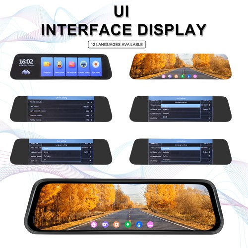 Espejo 4K 10" Dash Cam Espejo retrovisor Dash Camera Frontal y Trasera GPS WIFI APP - Imagen 4 de 23