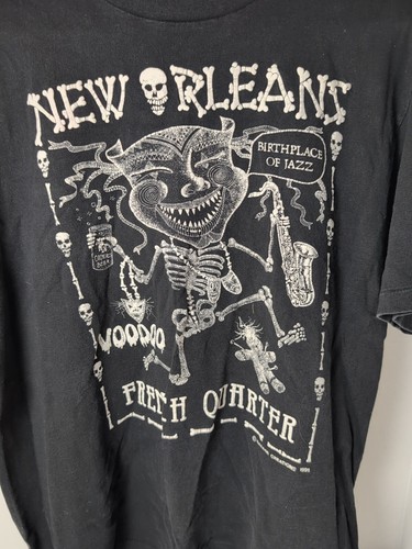 Vintage Large New Orleans Birthplace Jazz 1991 Bazaar creations Shirt Coonass - Picture 2 of 15