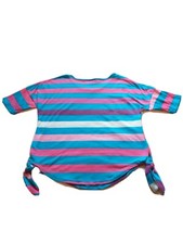 T-shirt Fille Self Esteem Manches Courtes Rayures Et Papillons Taille S (7-8 Ans) - Occasion Très Bon état