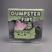 100% Soft SDCC 2023 Glow in the Dark "This Is Fine" Dumpster Fire Vinyl Rare GID