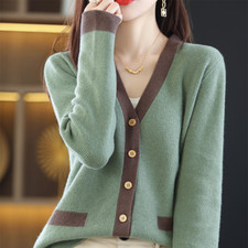 Lady Knitwear Cardigan Knitted Coat Sweater Jumper Outwear Retro Button Top Cute