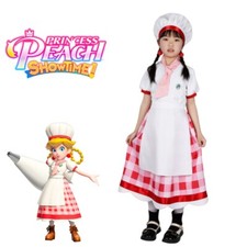 Adults/Kids Patisserie Peach Cosplay Costume Set Mario Princess Peach Show Time
