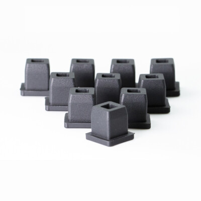 Black Square Rubber Plug Silicone Rubber Hole Plug Mount Dia 9.6mm - 50.6mm