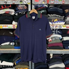 VIVIENNE WESTWOOD MINI ORB LOGO LUXURY BLUE POLO T-SHIRT MANS ADULT SIZE LARGE