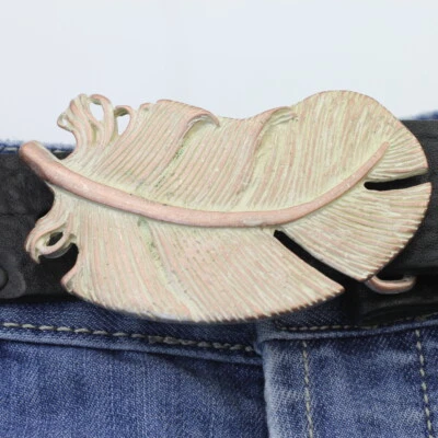 Gürtelschnalle Feder Antique Rose Wechselschnalle Buckle für 4 cm Ledergürtel - Bild 1 von 4