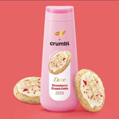 Dove X Crumbl Moisturizing Liquid Body Wash Strawberry Crumb Cake 20oz