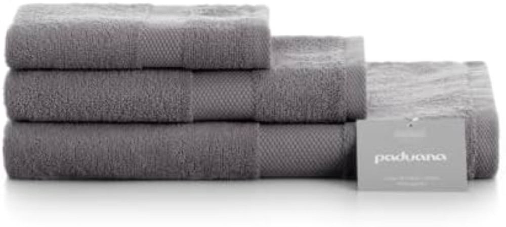 Set Bagno Paduana 500g Cotone 3 Pezzi - Morbidezza Grigio Antracite