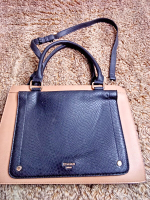 Dune London Croc Faux Leather Double Handle Expandable Shoulder Bag 10''×14''