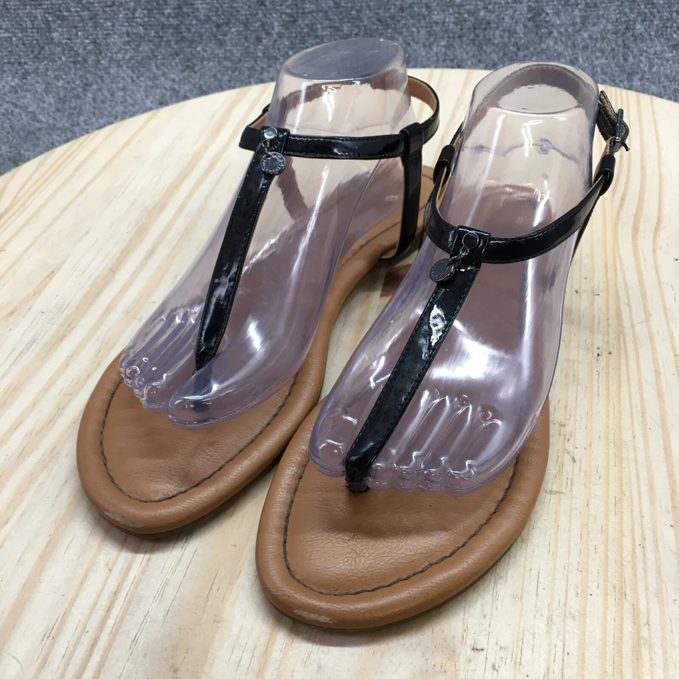 Sandalias BCBGeneration para mujer 9 M Astoria con correa negra de imitación de cuero Foto 3 de 4