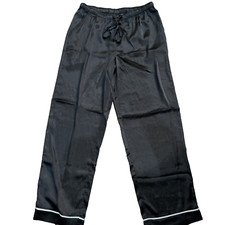 House of Harlow Women's Jolie Satin Sleep Pant With Drawstring size M black