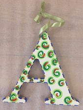 Initial Letter "A" wood home decor 7.75" x 8.75"  2 