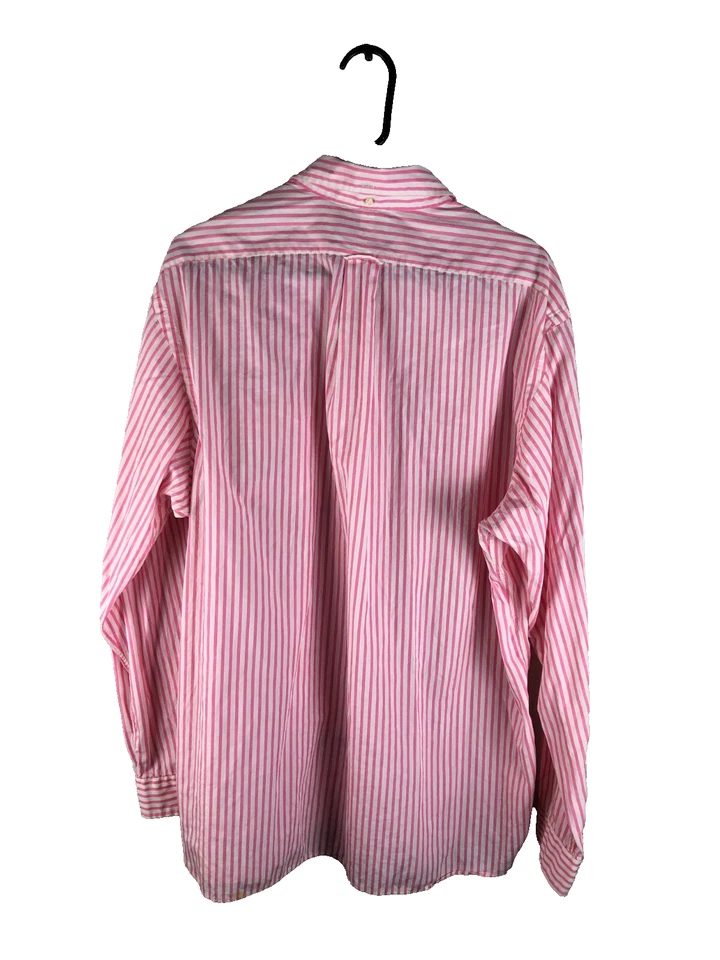 Vintage Ralph Lauren Shirt Mens XXL Pink White Striped RLPC Preppy 90s - Image 2 of 4