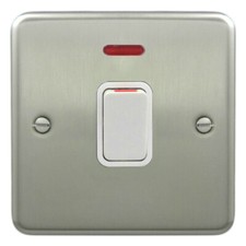 Deta Decorative Satin Chrome Switches & Sockets White Inserts - Matching Range