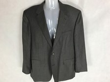 Canali Mens Herringbone Gray Suit Jacket Size 44 Made in Italy