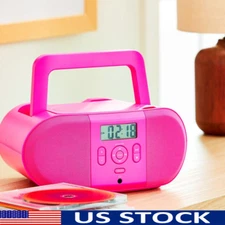 Portable CD Boombox FM Radio Headphone Jack Battery Powered Music Player New