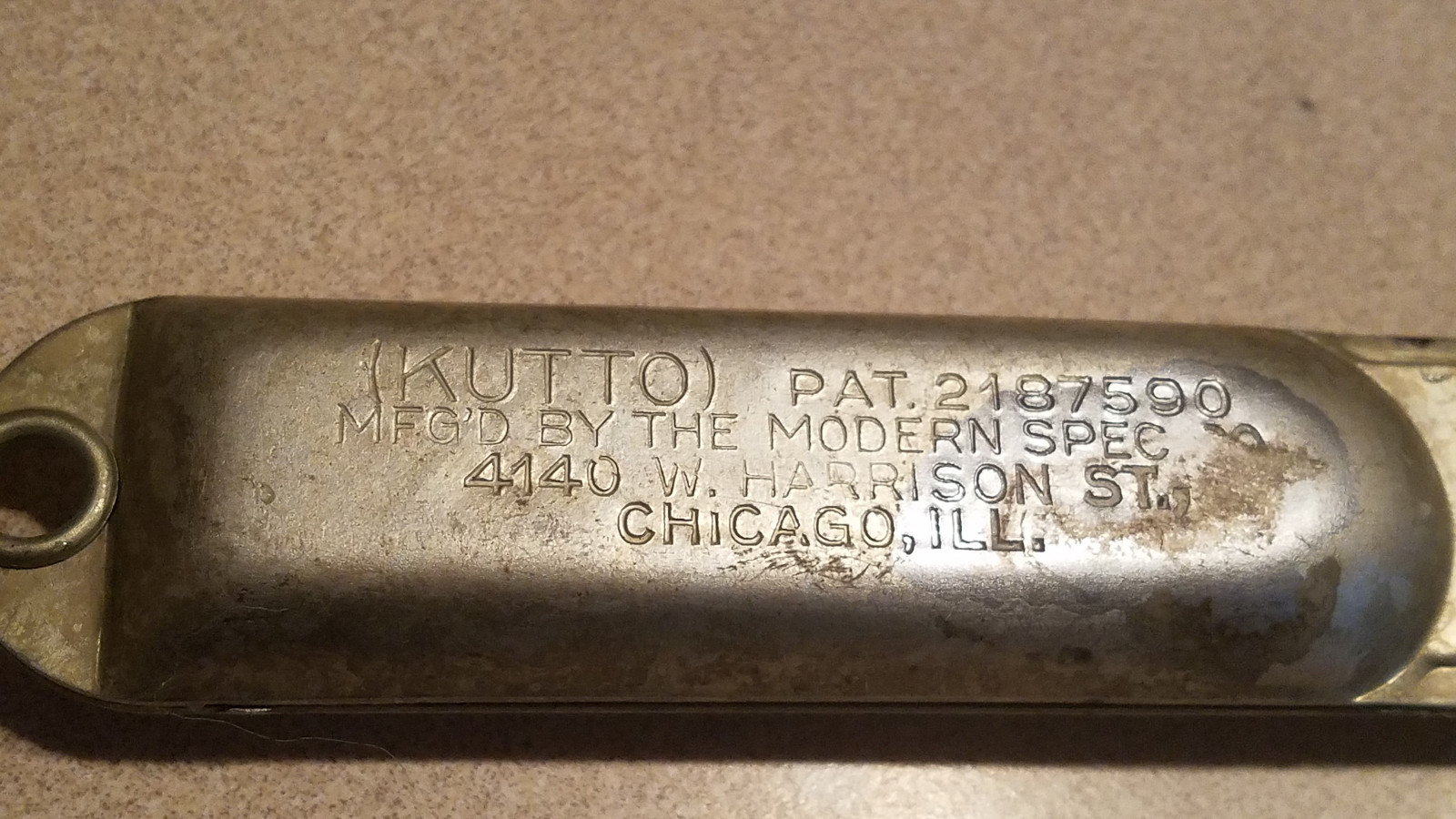 Vintage Kutto Early Utility Knife Box Cutter Chicago Razor USA The