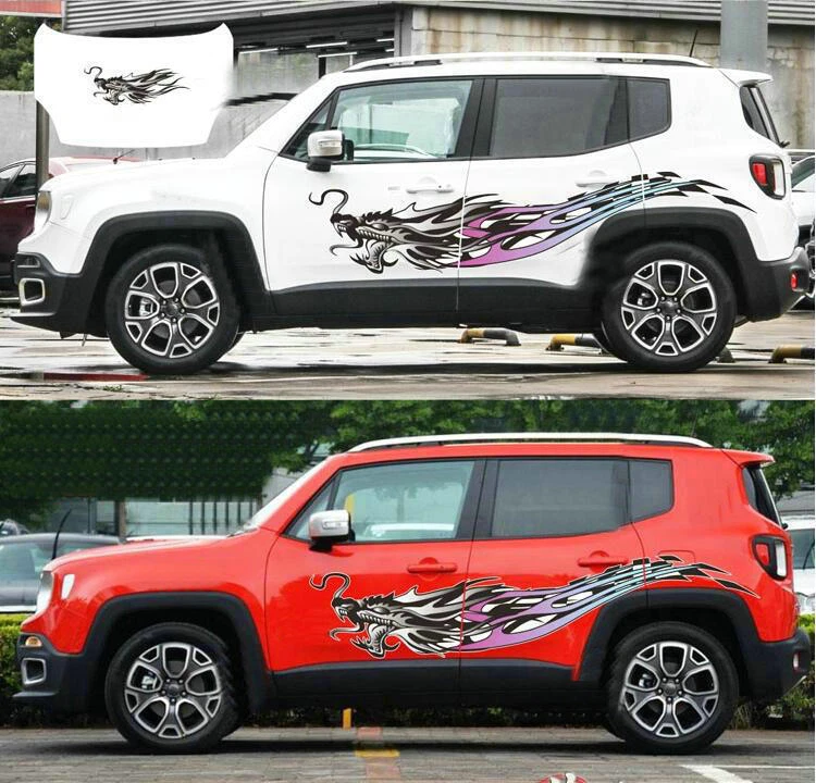 Graphics Dragon Car Hood Side Sticker For Jeep Renegade Compass Bonnet Decals - Изображение 3 из 3