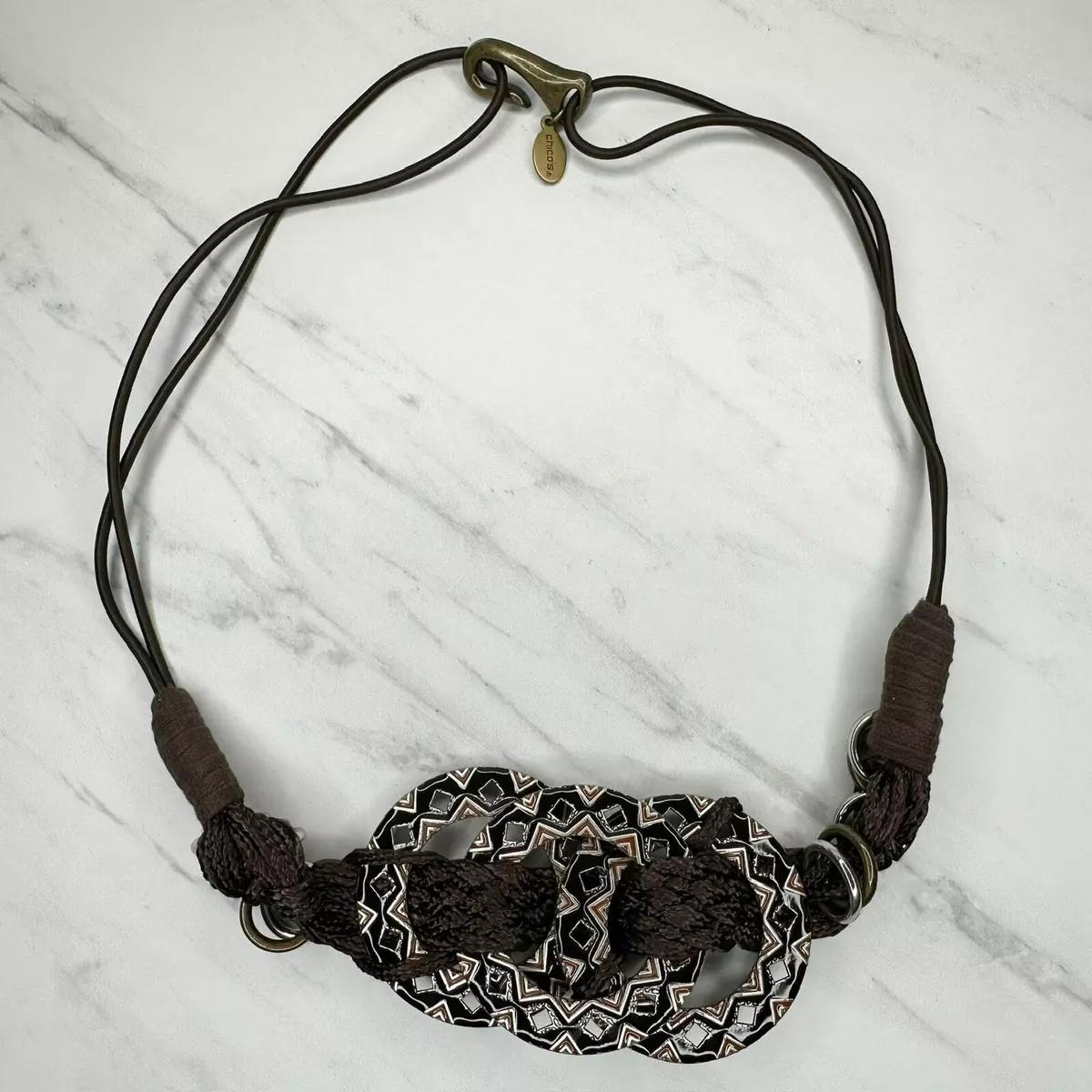 NWT Chico’s - Kendra Brown Vegan Leather Romantic Boho Belt with Elastic - S Chico main image 2