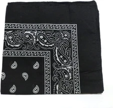 12 Pack(one Dozen) Multi-Purpose Cotton Paisley Cowboy Bandanas Headband for Men