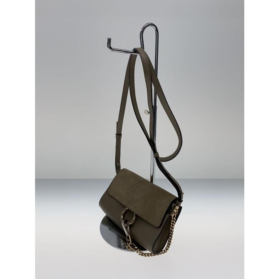 Authentic Chloe Mini Crossbody Shoulder Bag Ring Gold Dark Green Logo Women's
