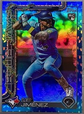 2025 Topps Leo Jimenez Holiday Blue Metallic Lights