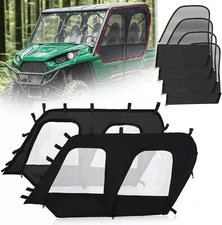 Cab Enclosure Upper Doors for 2012-2022 Kawasaki Teryx4 4 seat UTV models Black
