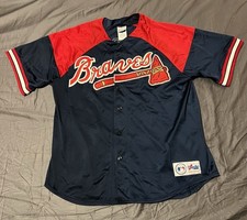        VINTAGE ATLANTA BRAVES MLB GREG MADDUX JERSEY MADE IN USA MAJESTIC 90s XL
