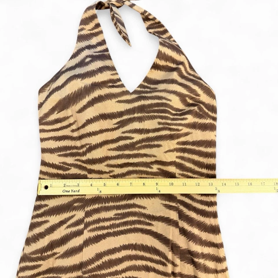 Vestido halter vintage con estampado de tigre Y2K para mujer talla 4 Foto 2 de 4