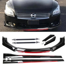 Glossy Black Red Front Lip Chin Bumper Spoiler Splitter For Nissan Maxima 370z