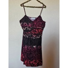 Cato Red Black and Brown leopard Print Spaghetti strap Cock dress Size XL