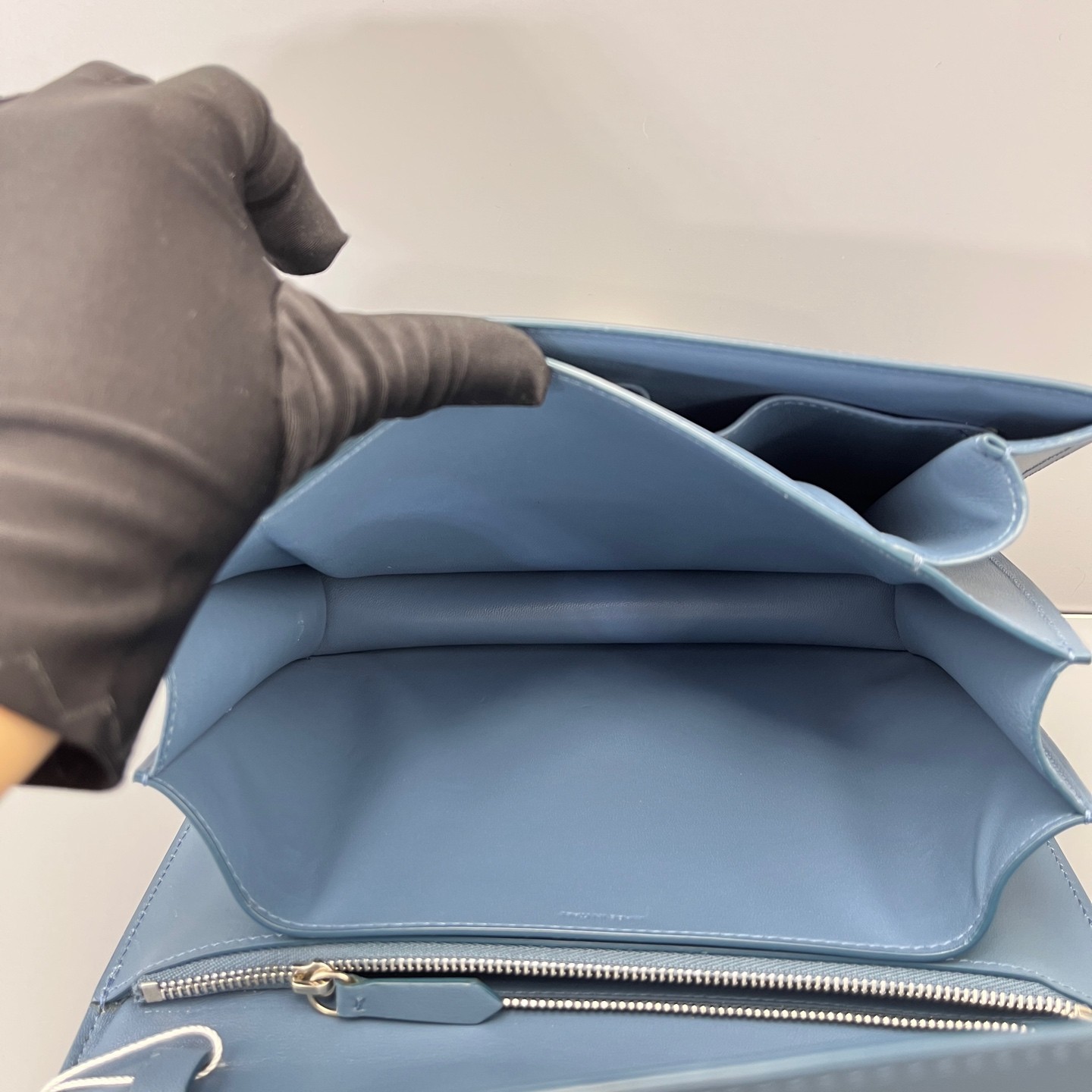 Authentic Celine Classic Box Medium Light Blue Sm… - image 18