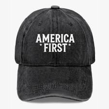 Gorra de béisbol ajustable America First USA Patriótica estilo clásico americano
