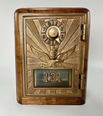Antique USPS PO Post Office Box Bank Combination Eagle Crowell TX 1910-1920 s