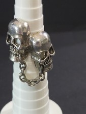 Rare 1980s G&S Skull & Chain Men s Biker Ring...
