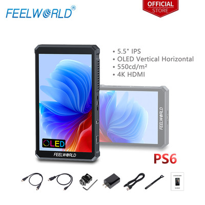 FEELWORLD PS6 5.5 Inch OLED Vertical Horizontal Camera Field Video Monitor Touch