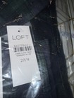 Loft Velvet Pants Womens Size 27/4 Green Dk. Blue Plaid Skinny High Rise Nwt — photo 3