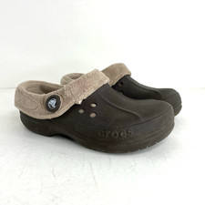 Crocs Clog Brown Faux Fur Shoes YOUTH Men 4 Women 6