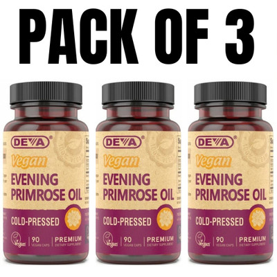Deva Premium Vegan Evening Primrose Oil   Organic (Pack of 3)