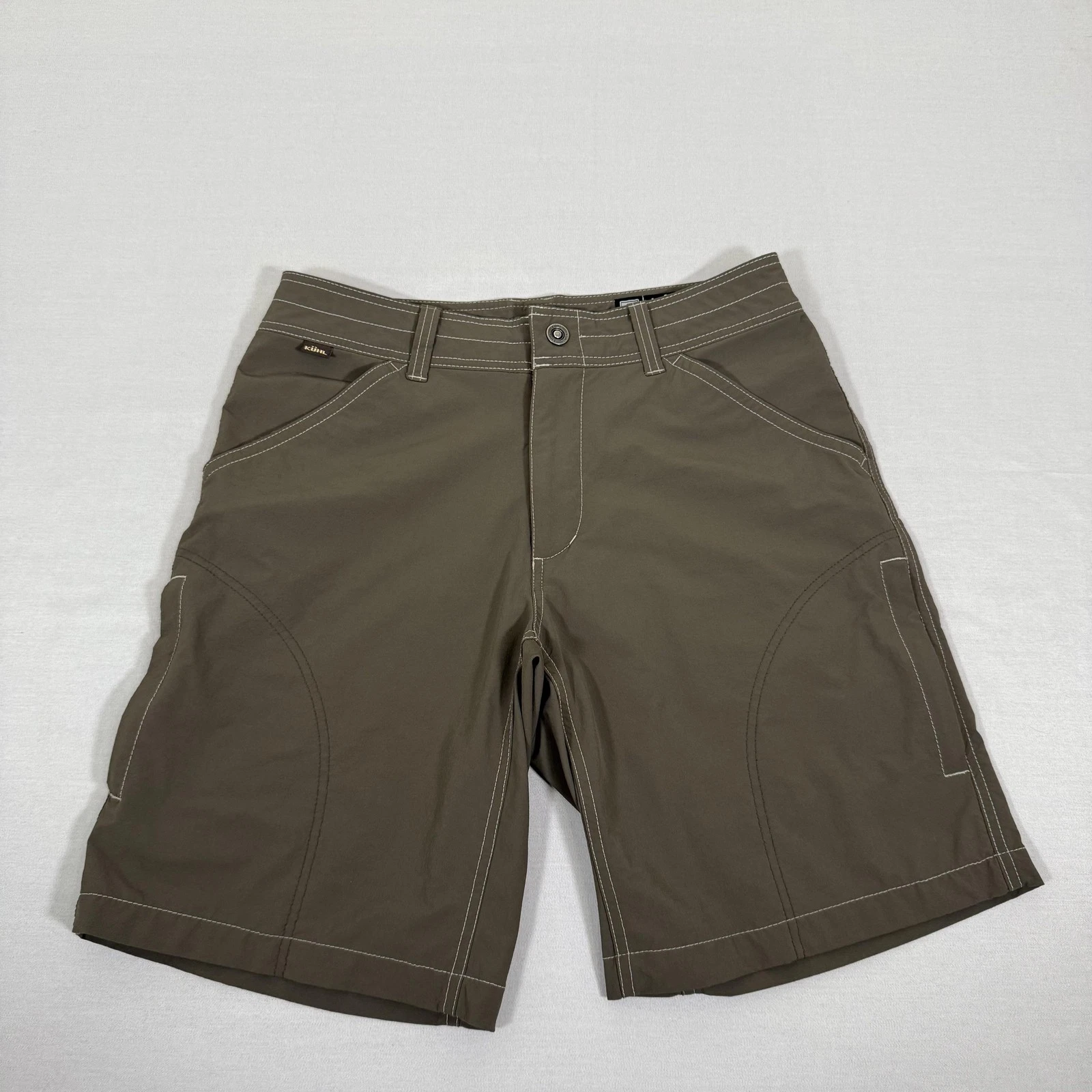 Kuhl Shorts Mens 33 Brown Renegade Cargo Performance Nylon Stretch Hiking Climb