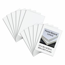 ZXUNLIEH 12 Pack White Foam Board 12x18in 3/16in Thick Craft Foam Sheets Puzzle