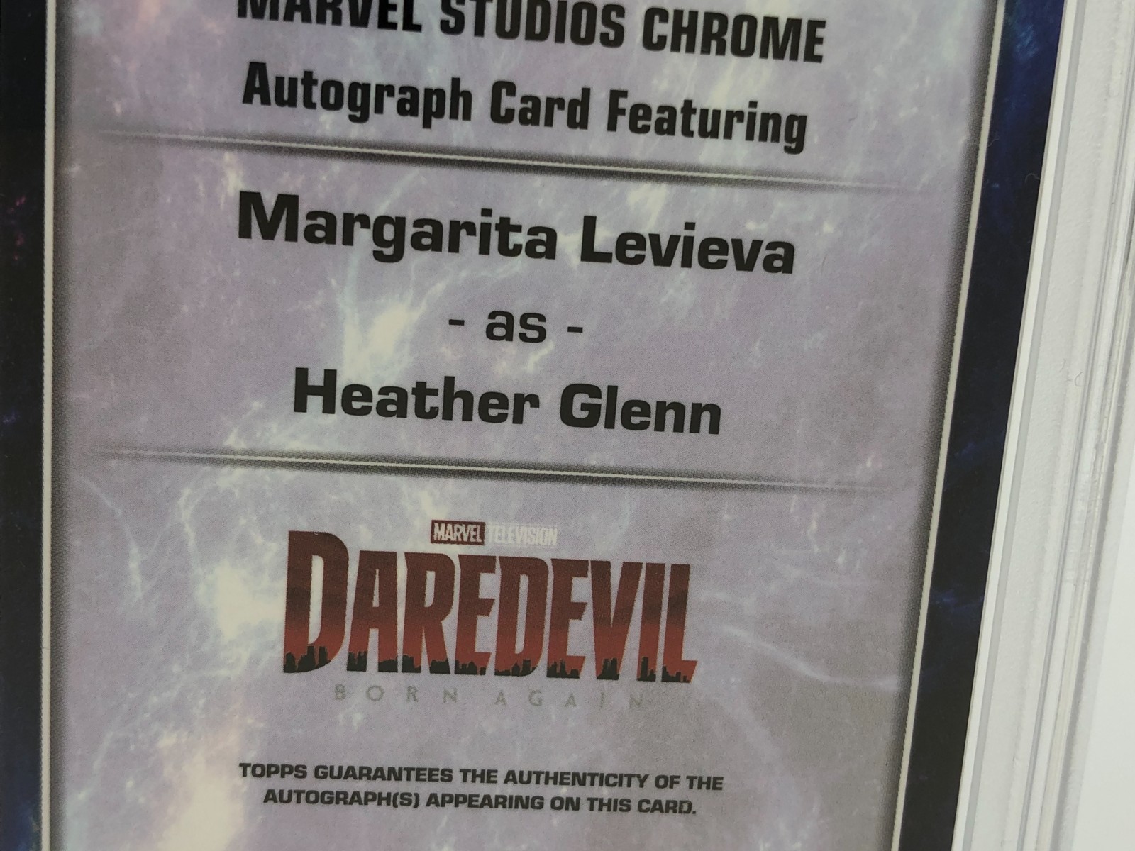 MARGARITA LEVIEVA AUTO card 2025 MARVEL STUDIOS DAREDEVIL as HEATHER GLENN PSA 8 view 11