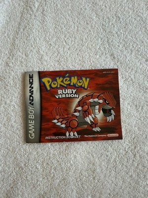 Pokemon Ruby Version Nintendo Gameboy Advance Instruction Manual Only